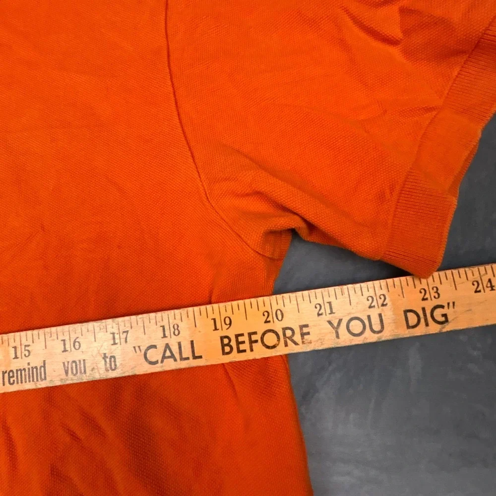 Polo Ralph Lauren Orange Pique Polo Shirt Mens Medium Vintage Y2K Short Sleeve
